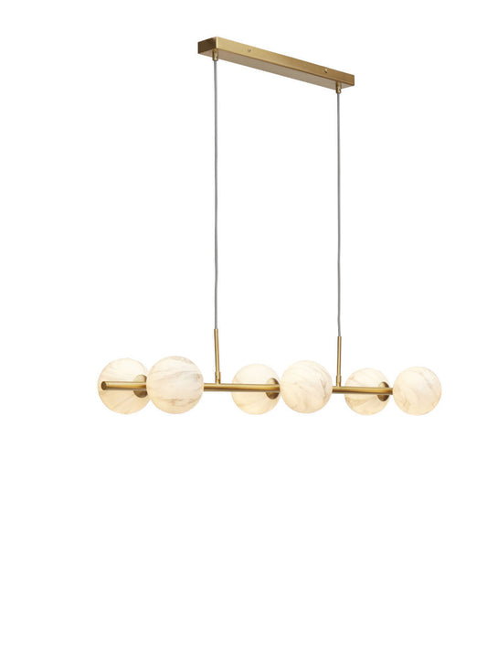 It's About RoMi Hanging lamp Carrara 6-globe, white marble print/gold